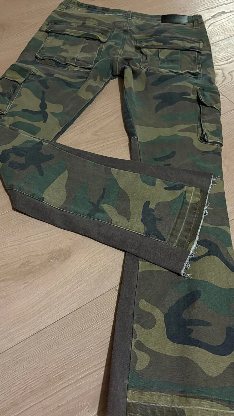 Valabasas Camo Patchwork Cargo Flare Pants Men’s Size 32